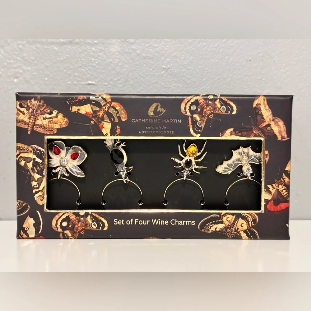 Anthropologie Set of 4 Wine Charms